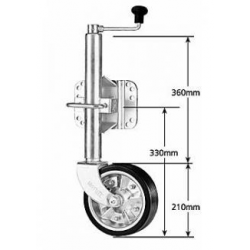 8" Standard Trailer Jockey Wheel (U-Bolt On Style) For Trailer