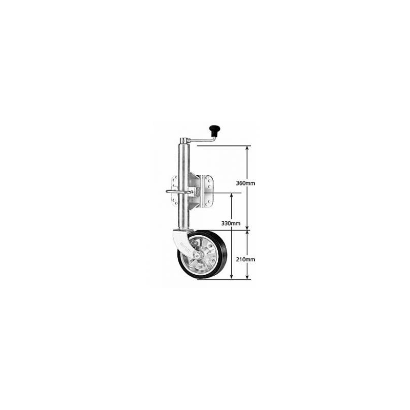 8" Standard Trailer Jockey Wheel (U-Bolt On Style) For Trailer
