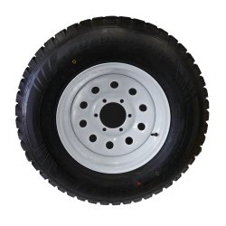 15"x7" White TLC6 C/W 235/75R15 Tyre Fitted for trailer