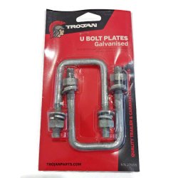50mm x 100mm Square Galvanised U-Bolts (Pack of 2) For trailer