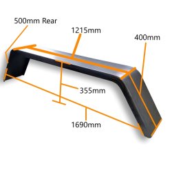 2 Fold Tandem Axle Trailer Mudguard to Suit 14" Rims (Per Side) For Trailer