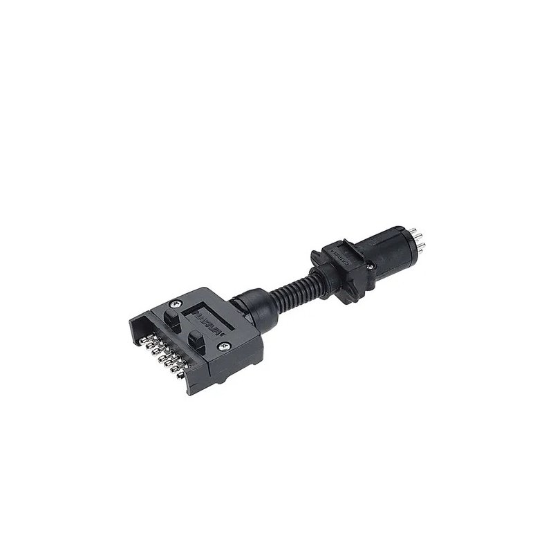 7 Pin Flat Socket on Car to 7 Pin Small Round Plug on Trailer 7 Pin Flat Socket on Car to 7 Pin Small Round Plug on Trailer