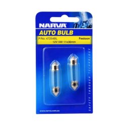 12V 5W SV8-5.8 C5W Festoon Globes (Blister pack of 2) for trailer