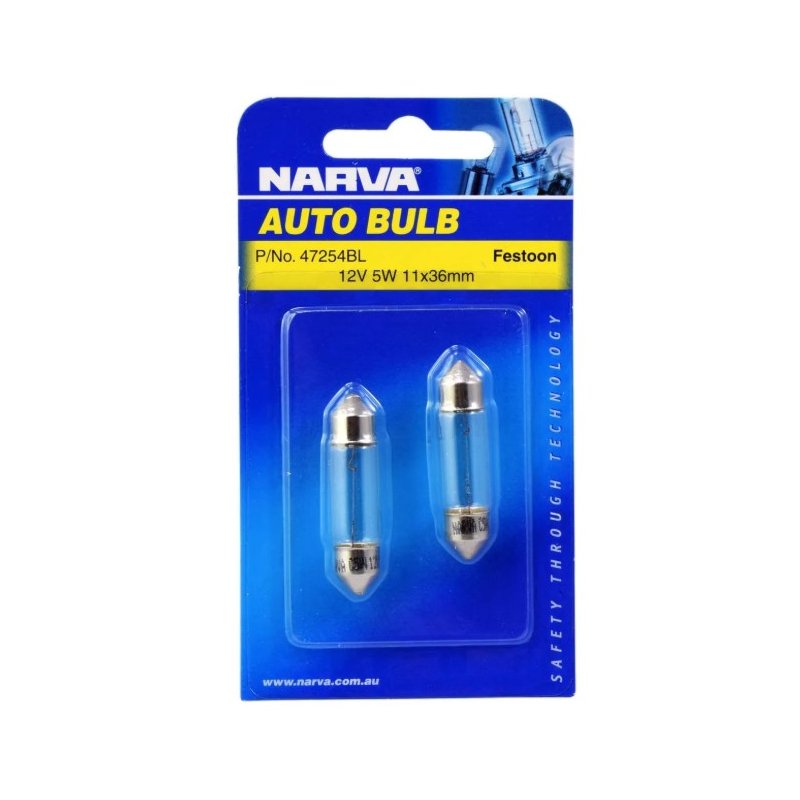 12V 5W SV8-5.8 C5W Festoon Globes (Blister pack of 2) for trailer