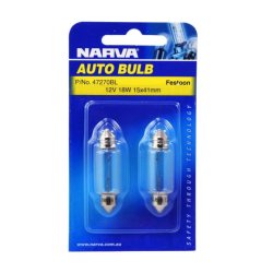 12V 18W SV8-5.8 Festoon Globes (Blister Pack of 2)