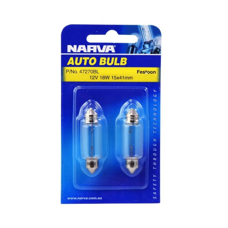 12V 18W SV8-5.8 Festoon Globes (Blister Pack of 2) 12V 18W SV8-5.8 Festoon Globes (Blister Pack of 2)