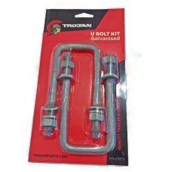 50mm x 130mm Square Galvanised U-Bolts (Pack of 2) for trailer