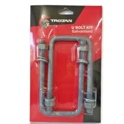 68mm x 145mm Square Galvanised U-Bolts (Pack of 2) for trailer