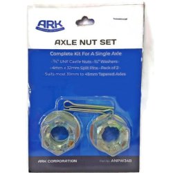Axle Slotted Nuts, Split Pins & Washers Set for trailer