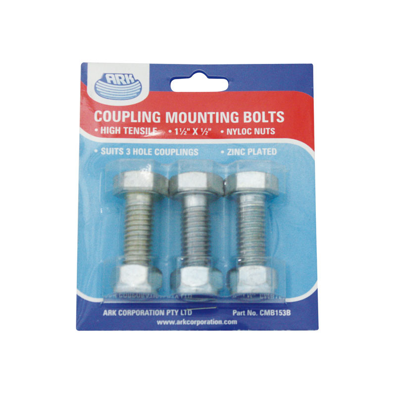 Trailer Coupling Mounting Bolts (Pack of 3) For Trailer Trailer Coupling Mounting Bolts (Pack of 3) For Trailer