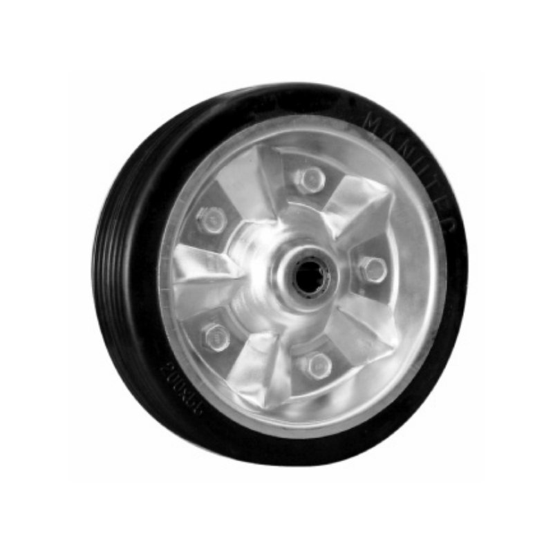 Manutec 8" Zinc Steel Centred Wheel With Rubber Tyre For Trailer