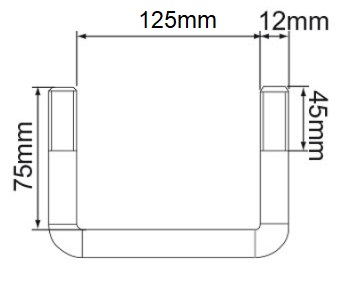 Jockey Wheel Mounting U-Bolts to Suit 125mm x 50mm Drawbar