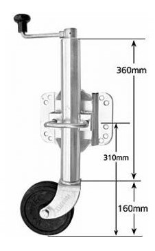 6" Standard Trailer Jockey Wheel (U-Bolt On Style)