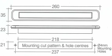 9-33V Model 39 LED High Level Brake Lamp & White Cover Narva 93918