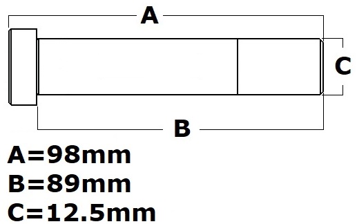 1/2" Trailer Spring Front Hanger Bolt Measurement