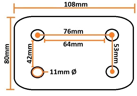 Boat Trailer Wobble Roller Bracket Plate 64mm