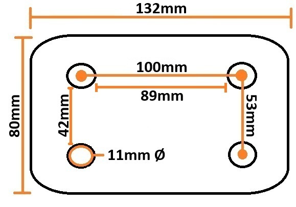 Boat Trailer Wobble Roller Bracket Plate 89mm