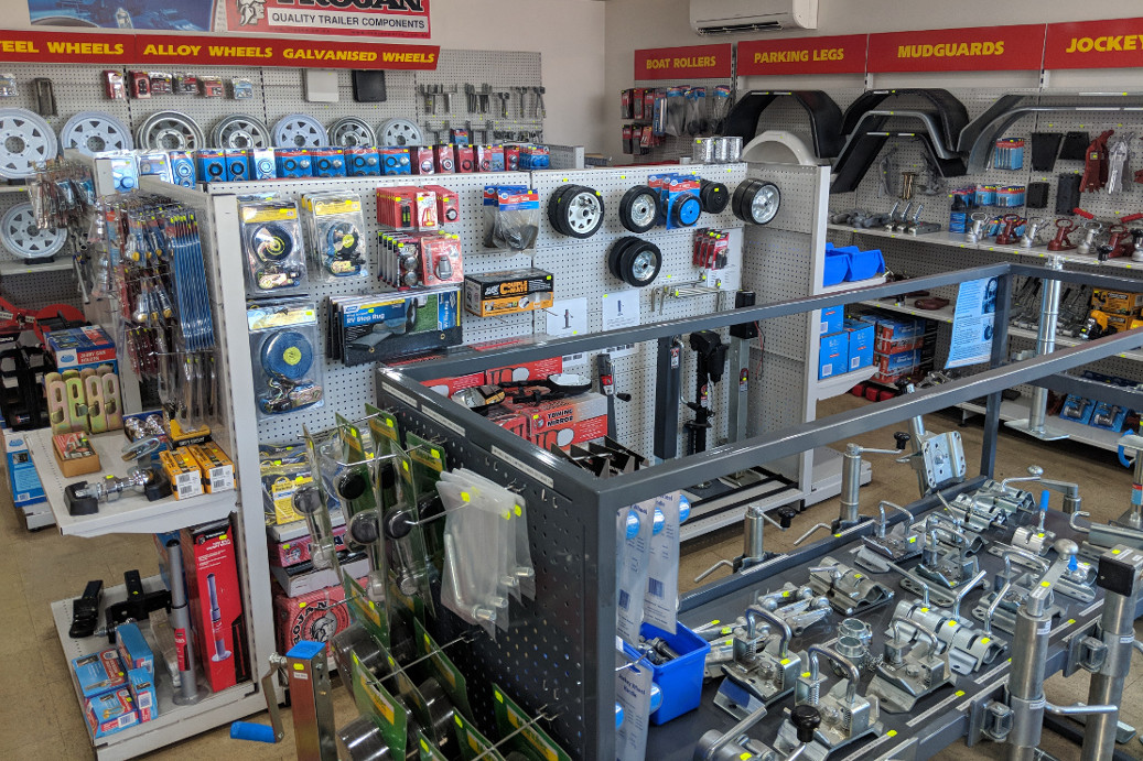 Adelaide showroom with large variety of spare trailer parts and accessories for sale